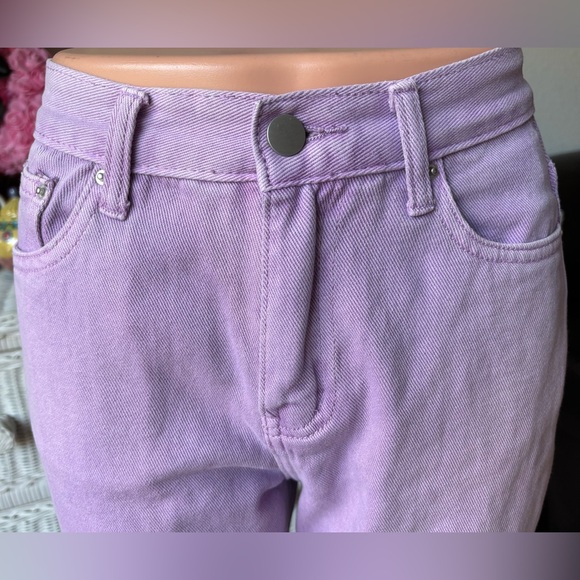 Ashi Studio Flared Leg jeans with Leg Slits in Lavender color Size Medium - Picture 7 of 13